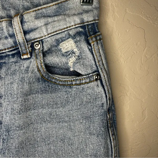 Revice Uptown Stardust High‎ Rise Straight Leg Mom Distressed Denim Jeans - Image 5
