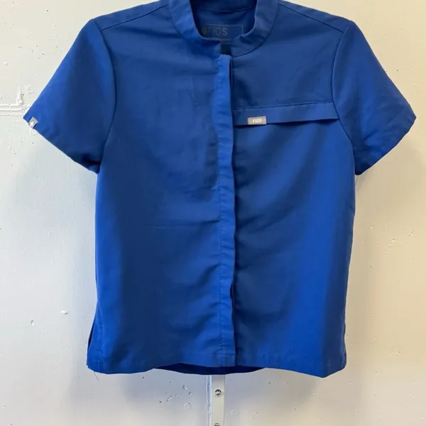 Figs Women's Button Front‎ Celemu Scrub Uniform Top Blue XS W20SW1039 - Image 3