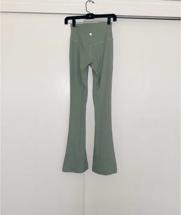Lululemon Mini Flare Leggings - palm court light green! - Image 2