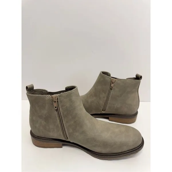 White Mountain Boots Chelsea Style Size 8.5 Womens Taupe Side‎ Zip Booties - Image 7