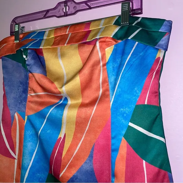 RUNAWAY Size L Jade Mini Dress Solana Strapless Rainbow - Image 2