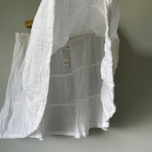 Aerie Gauzy Tiered Mini Skirt Boho Cottagecore 100% Cotton White Women's Size XL - Image 5