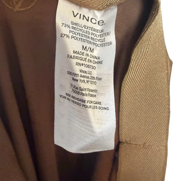 Vince Bronze Golden Brown Satin Wide Leg Culotte Pants Size Medium - Image 9