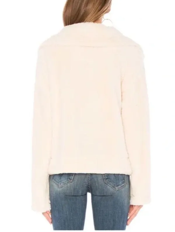 Free People Movement Dazed High Neck Full Zip Sherpa Ivory Fleece - size Medium - Image 2
