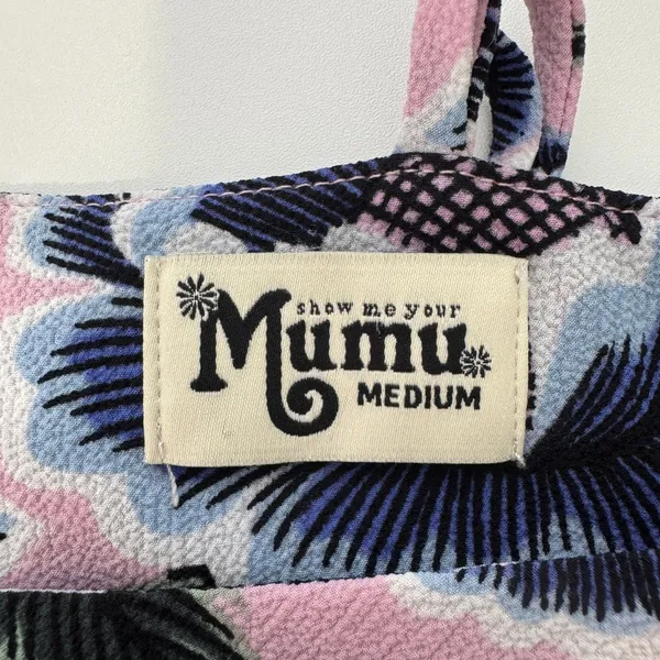 Show Me Your Mumu Floral‎ Mini Dress Medium Pink Blue Fit & Flare Boho Spring - Image 9