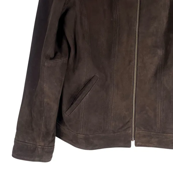 J. Jill Genuine Suede Leather Zip Jacket Walnut Brown Size S - Image 6