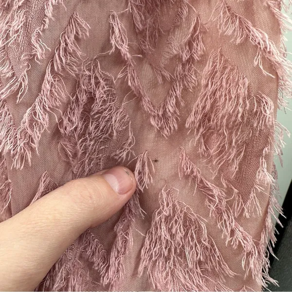 SHEIN Pink Feather Fringe Tie Open Front Long Sleeve Mini Dress Size 4XL‎ - Image 6