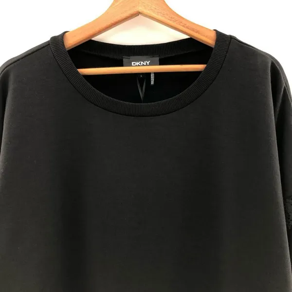 DKNY Mixed-Media Lace-Trim Sweatshi Black L‎ - Image 3