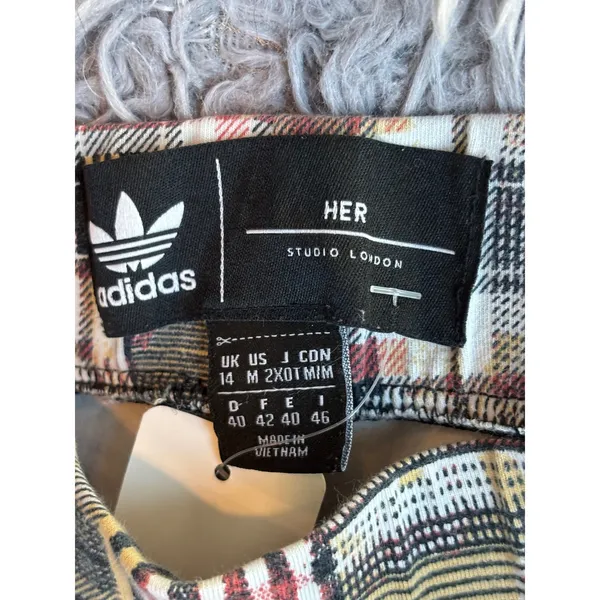 Adidas Her Studio London Patchwork Plaid Floral Leggings Multicolor Medium - Image 2