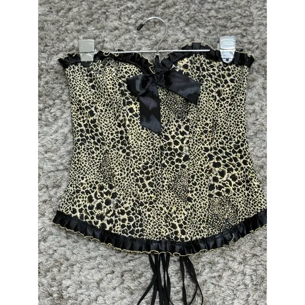 Women’s Animal Print Steampunk Corset Waist Training Burlesque Gothic Bustier M - Image 3