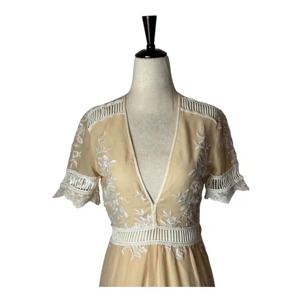Saylor Dress Women XS Cream Ivory Floral Lace Embroidered Alexa‎ Mini Cocktail - Image 4