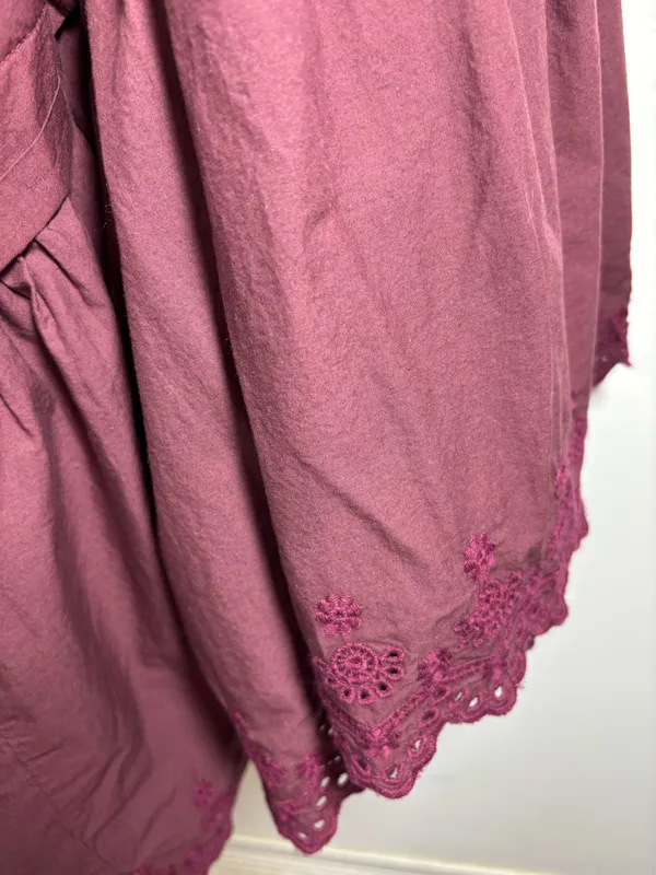 Madewell Lucie tiered burgundy dress size 2 (105) - Image 7