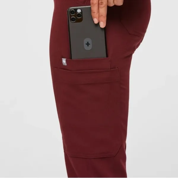 FIGS Yola High Waisted Pant In Burgundy - Image 2