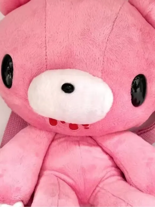 Pink Cute Creepy Bear Plush Crossbody Bag - Image 4