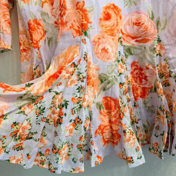 Alice + Olivia PALI Floral Mini Dress Cotton V-Neck Mix Print Size 2 - Image 15