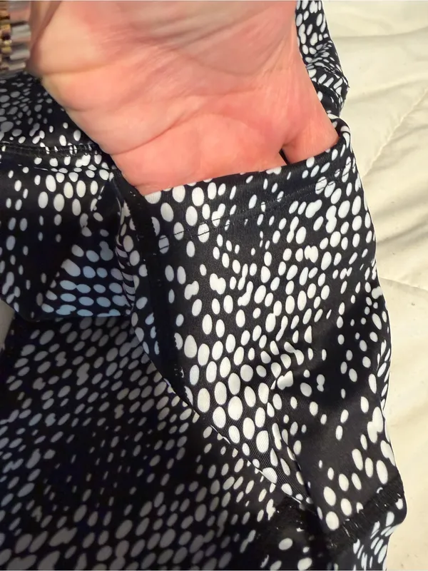 ZYIA Black & White Speckle Leggings - Image 2