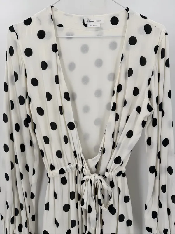 Lovers + Friends Maggie Wrap Dress Polka Dot White size XXS - Image 5