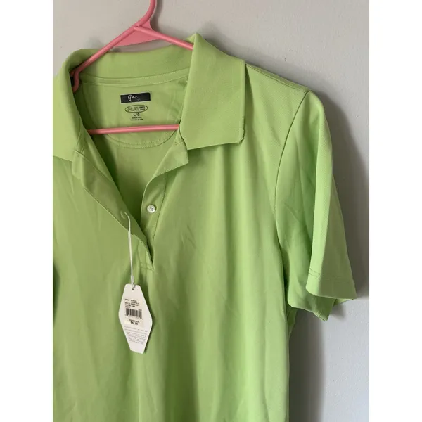 NWT Greg Norman Large Polo Shirt Womens Green Short Sleeve Stretch Golf Play Dry - Image 6