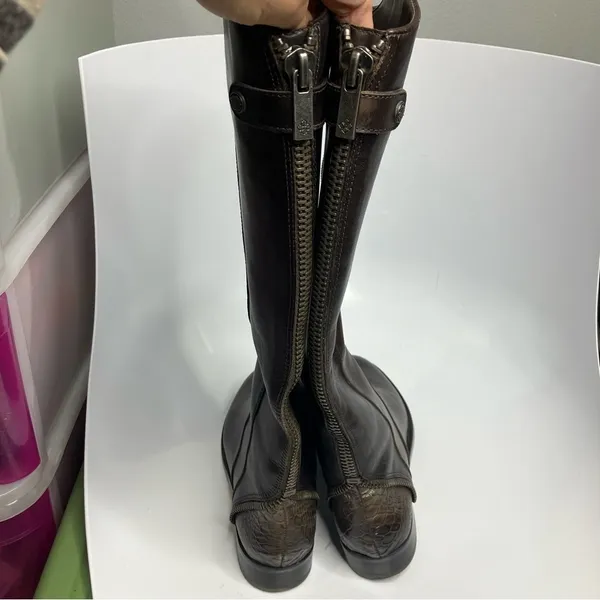 Arturo‎ Chiang brown leather felicity riding boots knee high size 7.5 - Image 7