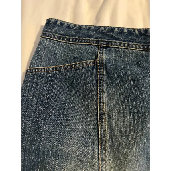 Old Navy Blue Jeans Button Front‎ Denim Mini Skirt Medium Wash Womens 12 - Image 2