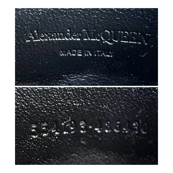 Alexander McQueen Black Leather Crystal Skull Card Holder. - Image 4