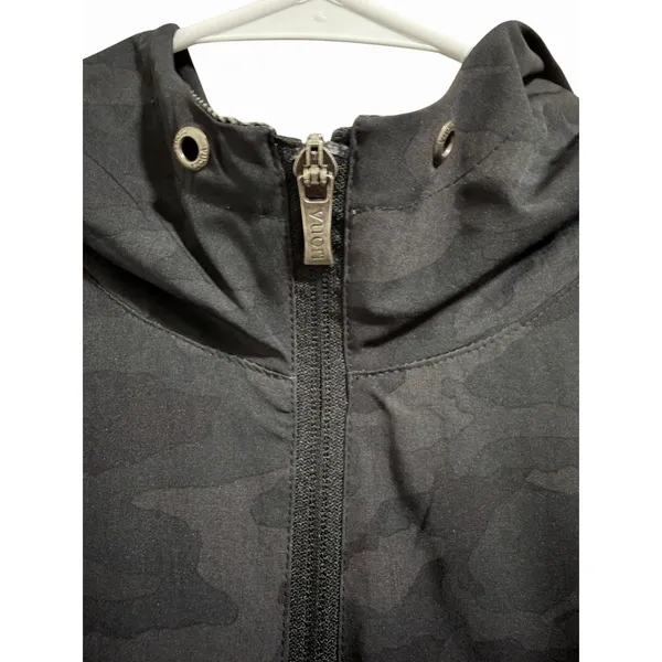 Vuori Outdoor Trainer Shell Hoodie Jacket‎ Black/Gray Camo Women's Size Medium - Image 9
