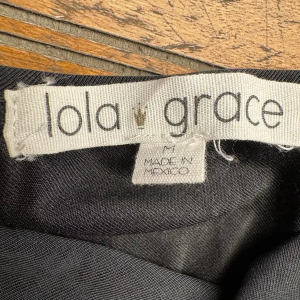 lola grace black cowl neck spaghetti strap crop cami‎ top women's size M - Image 2