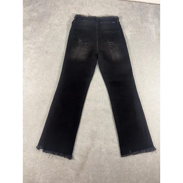risen black fray jeans‎ straight leg size 9 - Image 3
