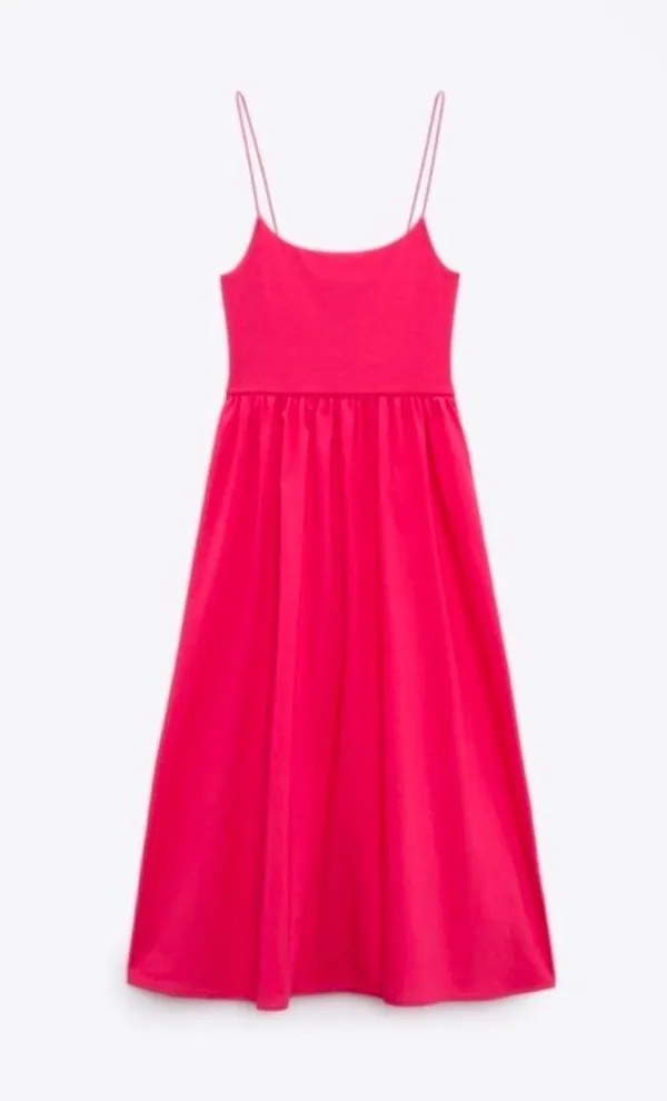 fuchsia pink combination dress - Image 4