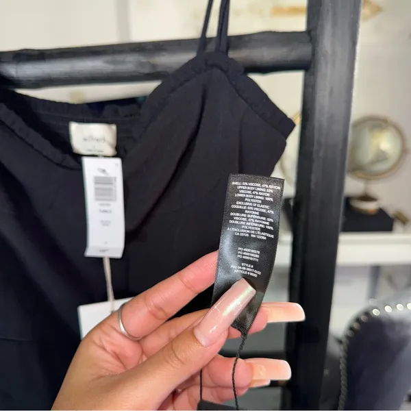 Aritzia Wilfred Fable Dress Black Mini Bustier Sweetheart Tie Strap Women's 0 - Image 10