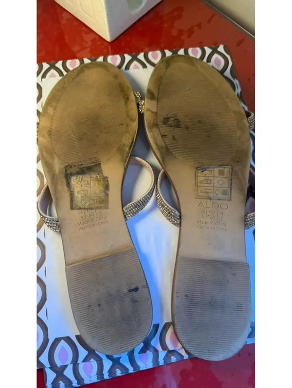 SIZE 9 ALDO Women’s Sandals rose gold summer shoes - Image 4