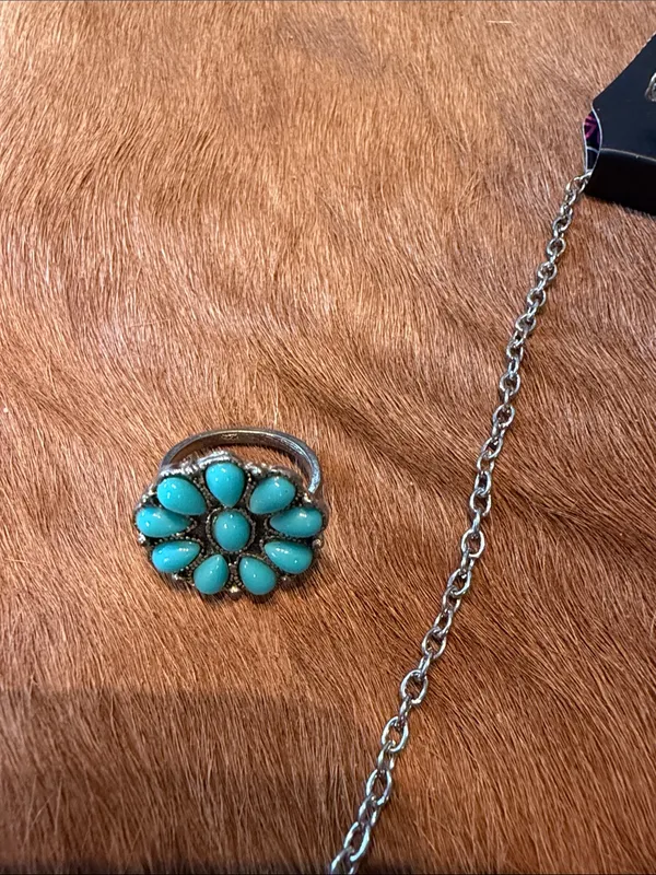 NWT Southwestern Turquoise Jewelry Set: Y-Necklace, Ring, Bracelet & Earring set - Image 5