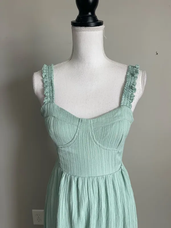ALTAR'D STATE | Mint Green Maxi Dress with Ruffled Straps Sz XS - Image 4