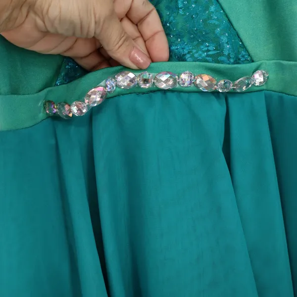 Revolution Dancewear Turquoise Green Lyrical Dance Costume Dress Rhinestone - Image 2