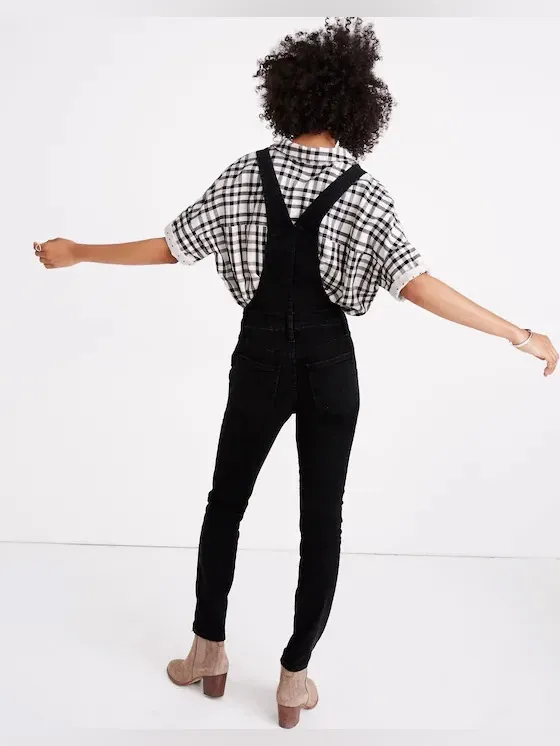 Madewell Skinny Overalls Womens M Lunar Wash Black Denim AA598 $148 - Image 2