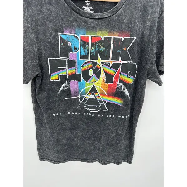 Pink Floyd Dark‎ Side of the Moon Graphic Tee Women Medium Black Mineral Wash - Image 3