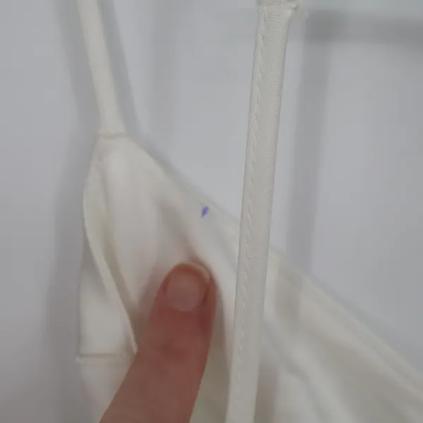 Zara Maxi Dress Womens Small White Sleeveless Cut-Out Back Spaghetti Straps - Image 11