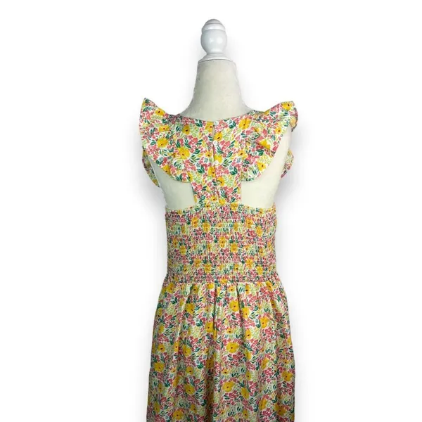 Anthropologie Cool Mode Ditsy Floral Smocked Bodice Midi Dress - Size L | Large - Image 6
