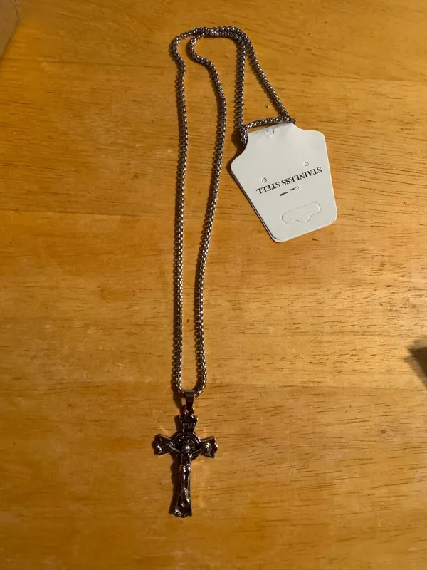 Stainless Steel Crucifix Cross Necklace - Image 2