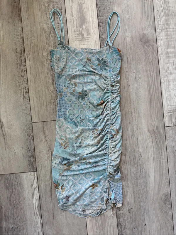 NWT Hallelu Fairycore Y2K Bodycon Dollette Soft Girl Floral Mini Dress size smal - Image 3