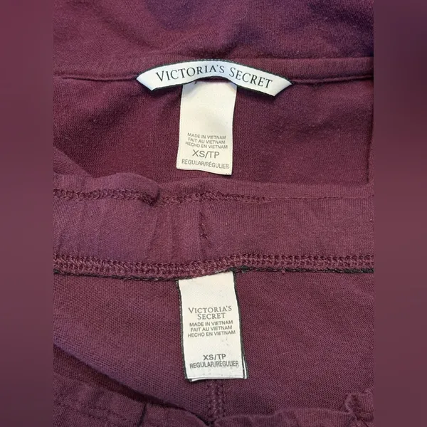 Victoria's Secret Burgundy Pajama Set size XS - Image 3