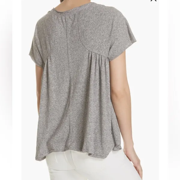 We The Free Free People Nori Relaxed Tee Gray Flowing Swing Top Size Small - Image 4