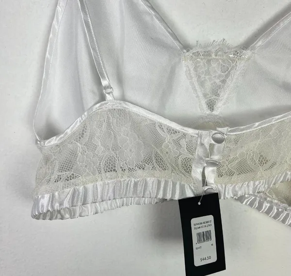NWT Frederick's of Hollywood Delphine Satin Cropped Cami White Size Medium M T24 - Image 11