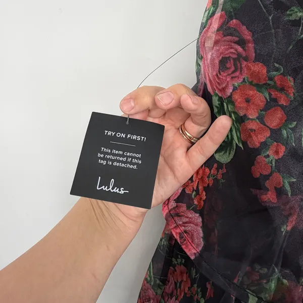 Lulus Black Floral Tiered Ruffle‎ Maxi Dress Sleeveless V-Neck Small NWT - Image 7