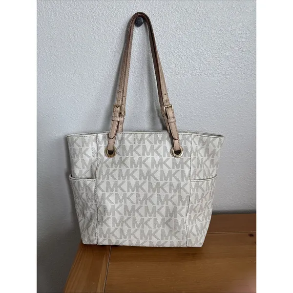 Michael Kors - Jet Set Signature - Vanilla Tote Bag - Image 5