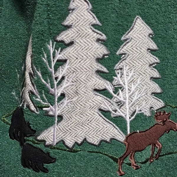 Vintage Mandal Bay Evergreen Cabin‎ Applique ¼ Zip Fleece Top Size Small - Image 3