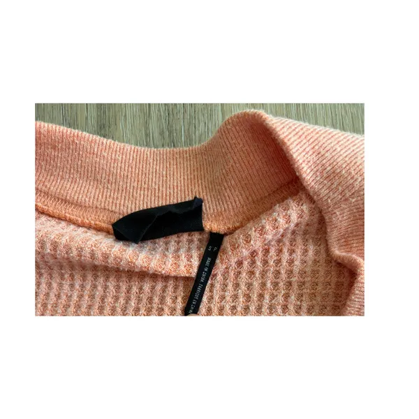 Out From Under Waffle Knit Henley Top Peach Coral Size Small Cozy Lounge - Image 4