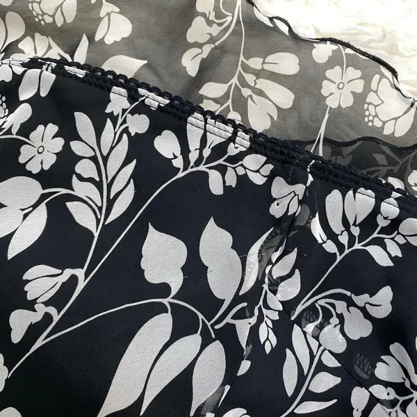 My Michelle Black White Floral Midi Asymmetrical Ruffle Hem Skirt Boho Grunge - Image 6