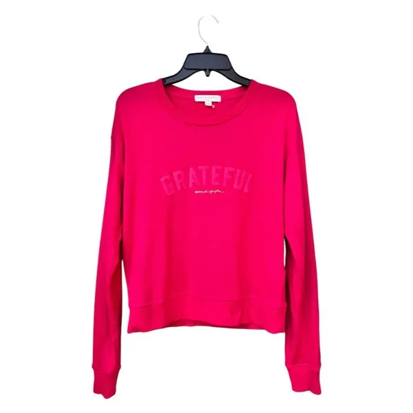 Spiritual Gangster Grateful Pink Crewneck Lightweight Sweater Size L - Image 2