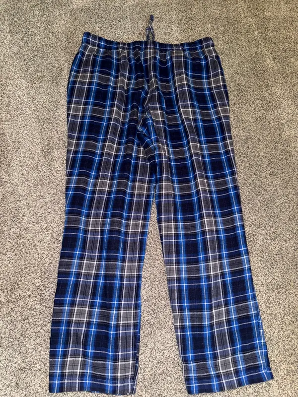 Eddie Bauer Men's Lounge Plaid Pajama Pants Blue Grey Size M - Image 4